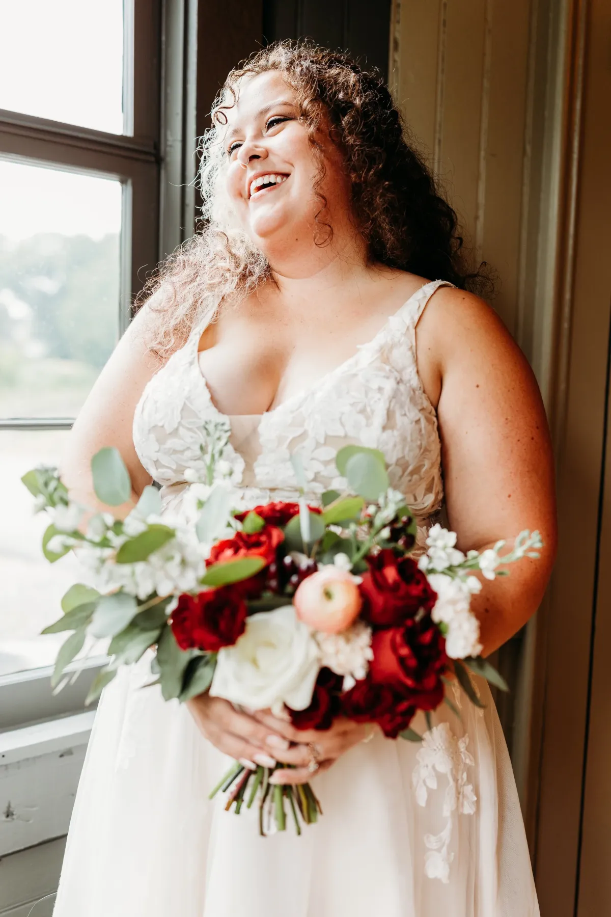 Carmine ceremony flowers