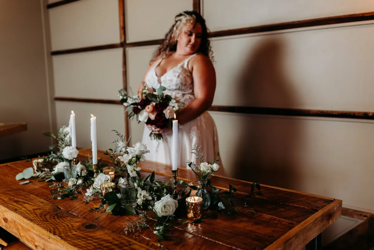 Carmine floral arrangement