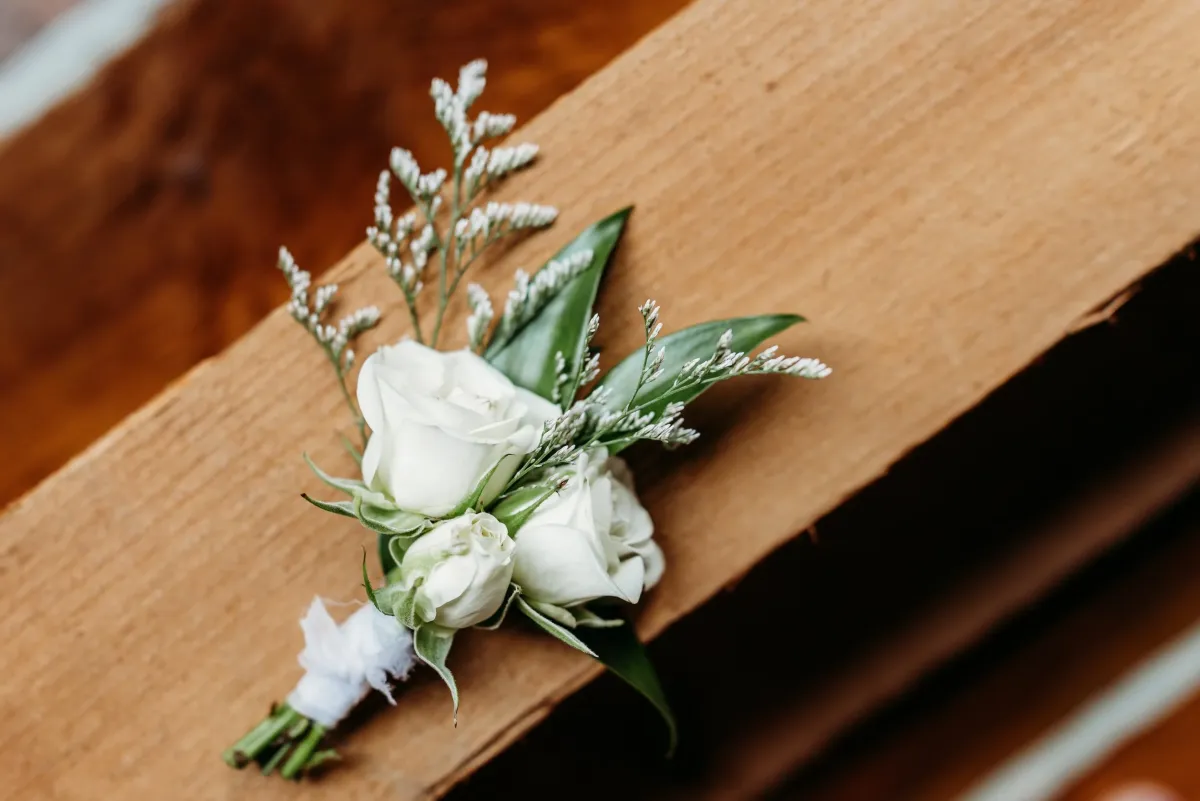 Something Blue ceremony flowers
