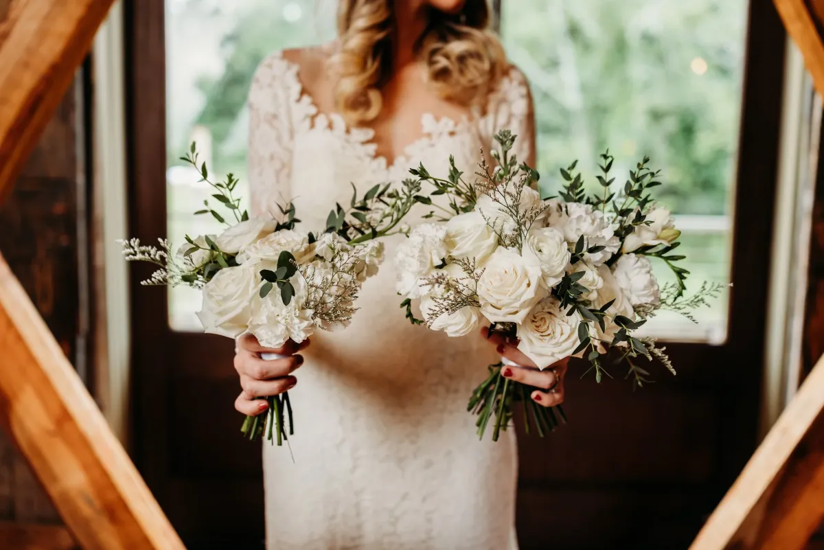 Timeless White bridesmaid bouquet