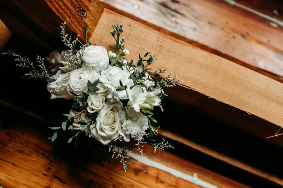 Timeless White bridal bouquet by Heather Florals